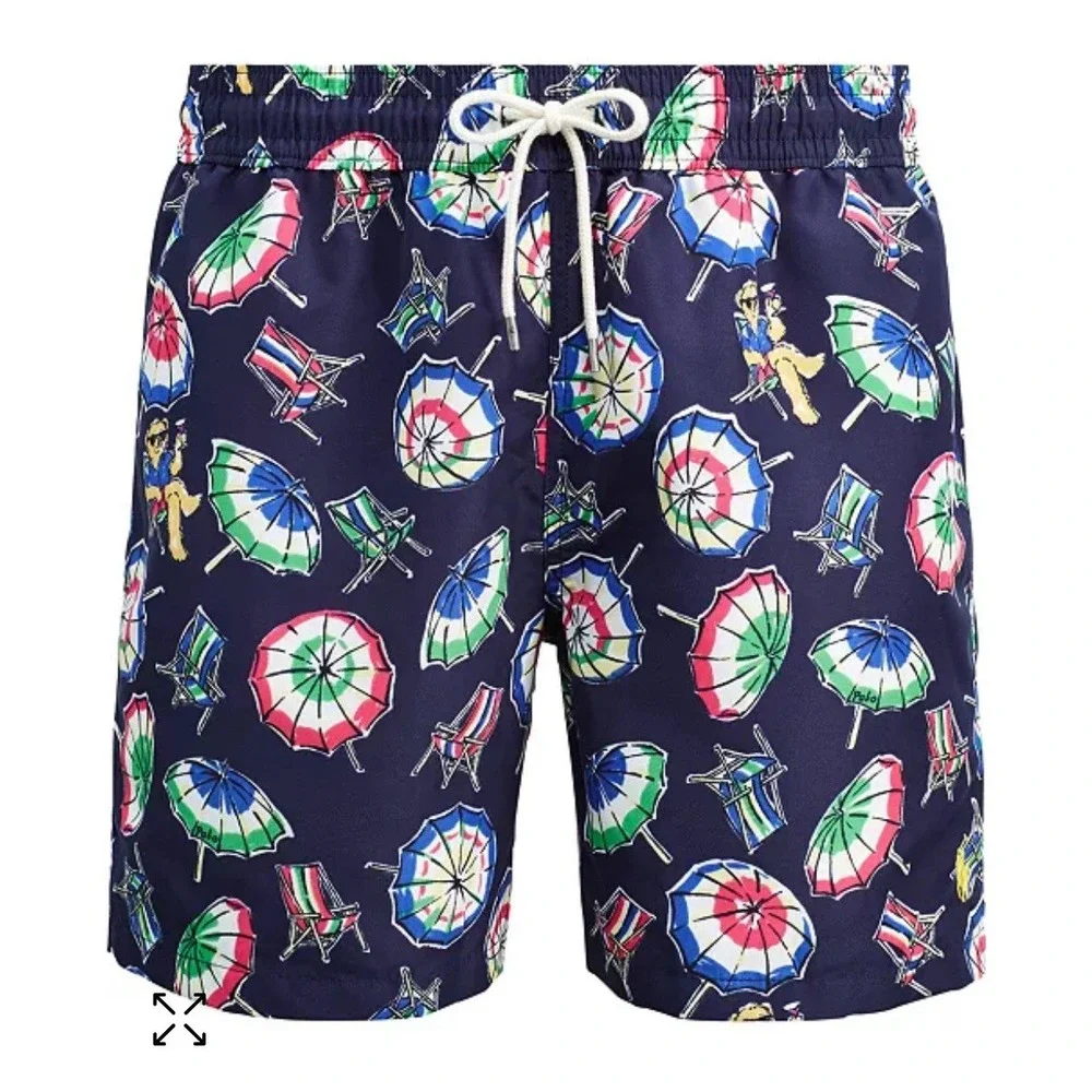 Polo Ralph Lauren‎ Swim Trunks Men's Small Polo Bear Umbrella Shorts Traveler
